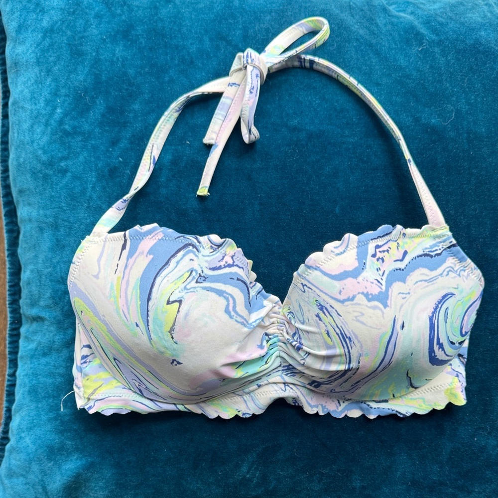 Victoria's Secret Pastel Marble Halter Bikini Top